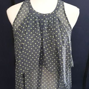 NWT Vera Wang polka junior girl button down blouse